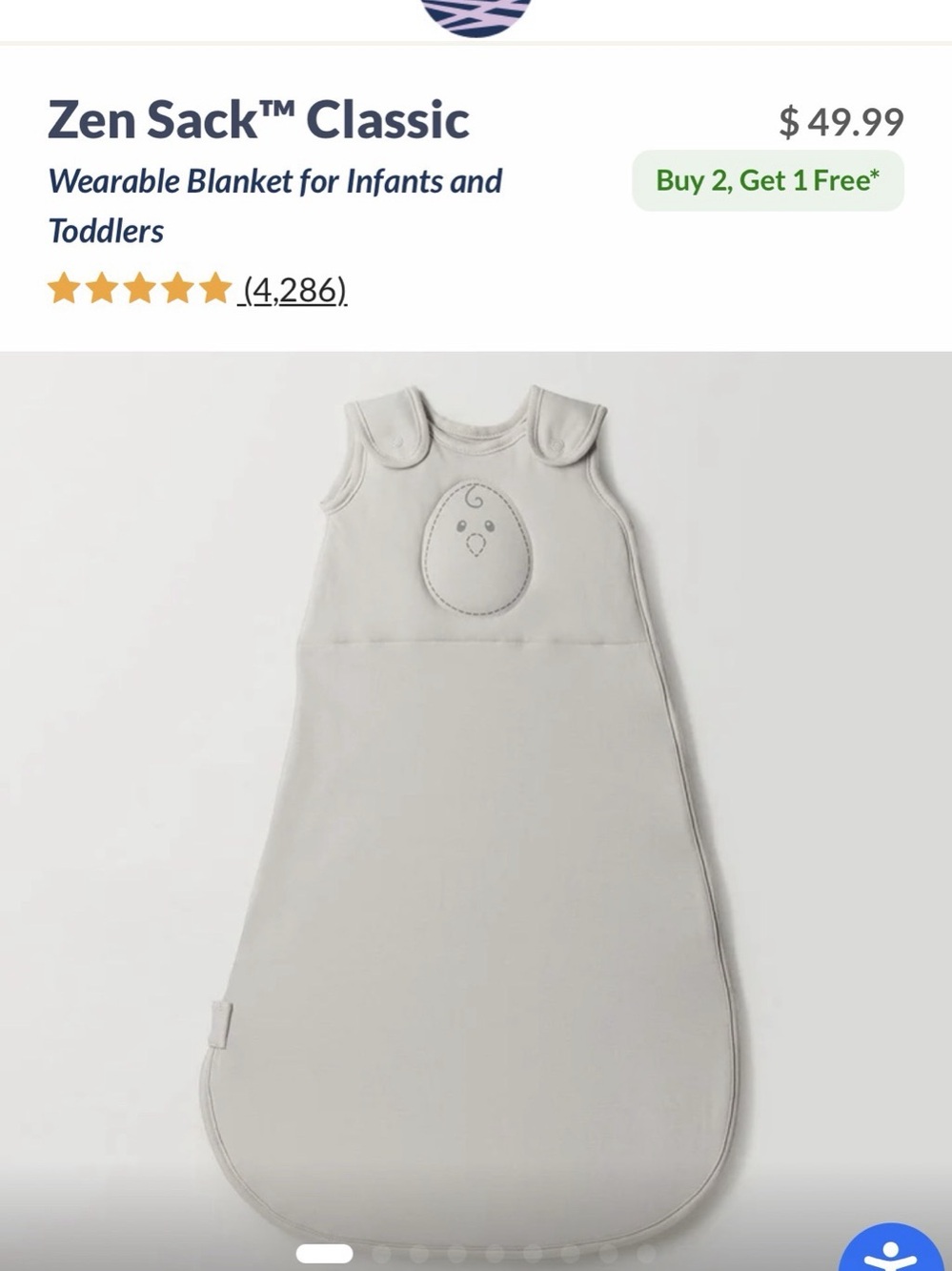 Nested Bean Zen Sack Classic Baby S (0-6m) Sleep Sack